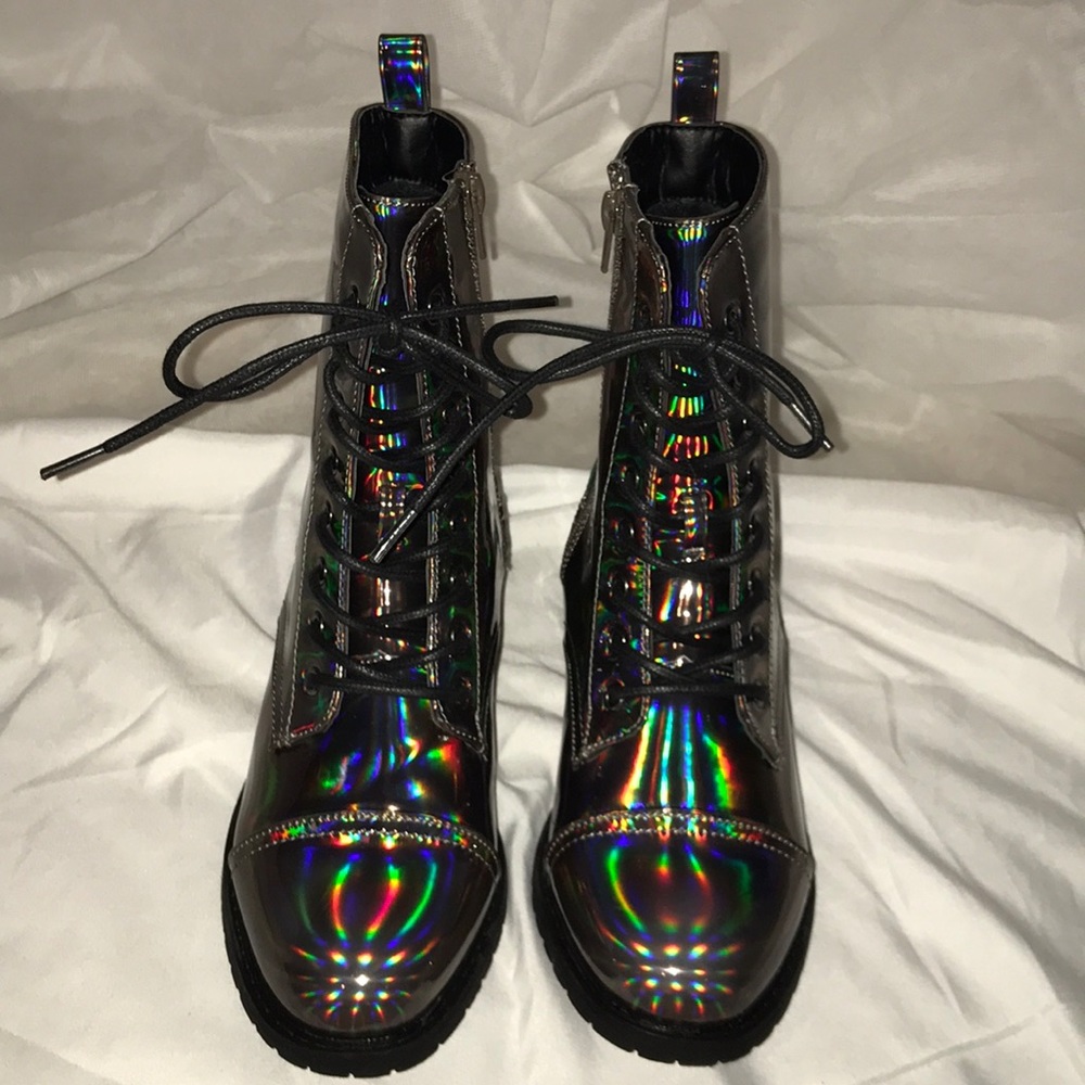 Holographic combat boots